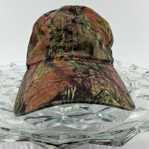 Signatures Camo Trucker‎ Hat Pink Stitching Hunting Outdoorsy Baseball Cap